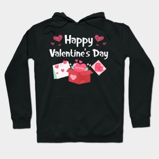 Happy Valentines Day Be Mine Cute Hearts VDay Pajama Hoodie